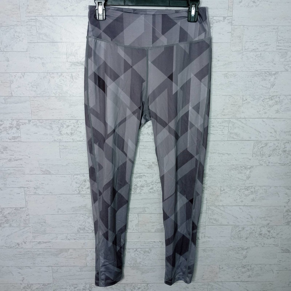 Orange Theory Gray Geometric Print Yoga Leggings M